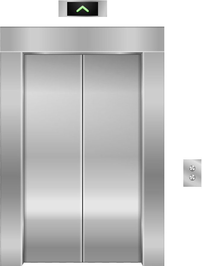 Elevator Cabin with Open Doors